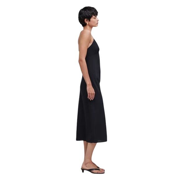 Madewell Black Slip Midi Dress Size 10 V-Neck Adjustable Straps NWOT - Picture 2 of 9
